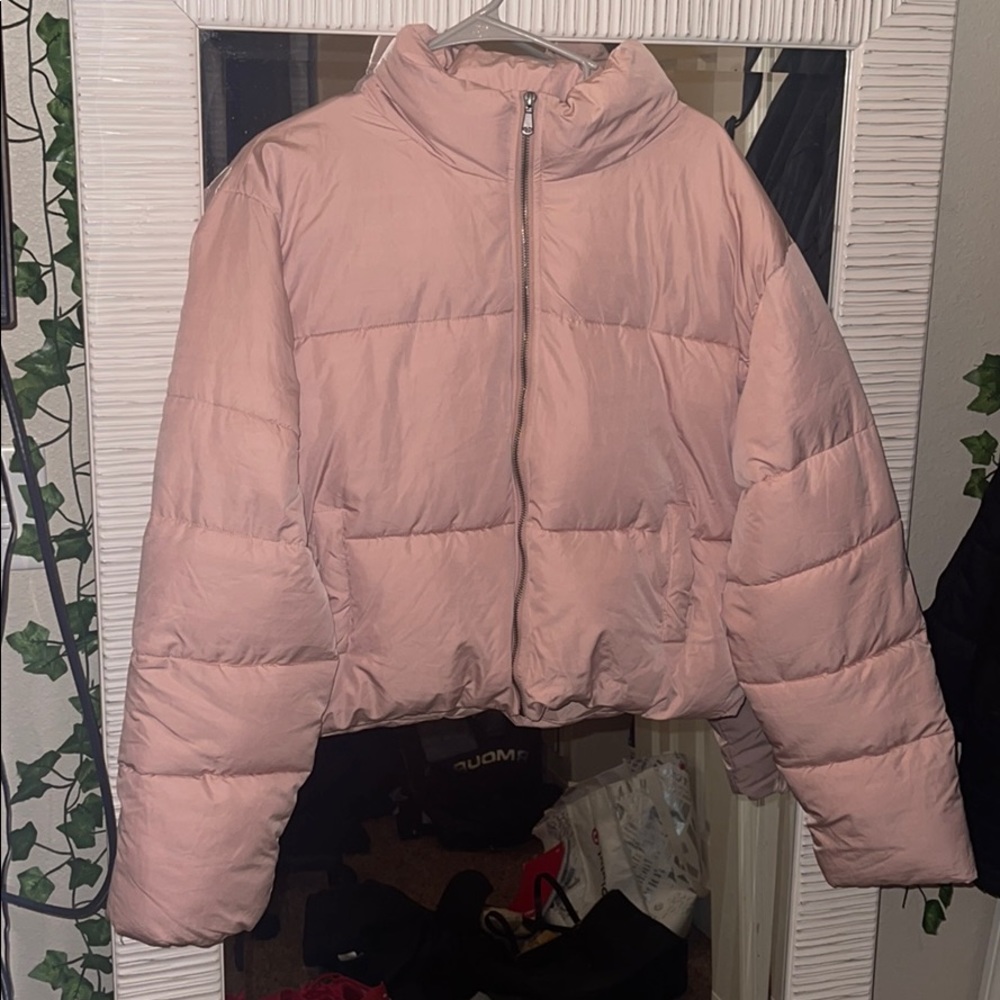 Light pink puffer coat